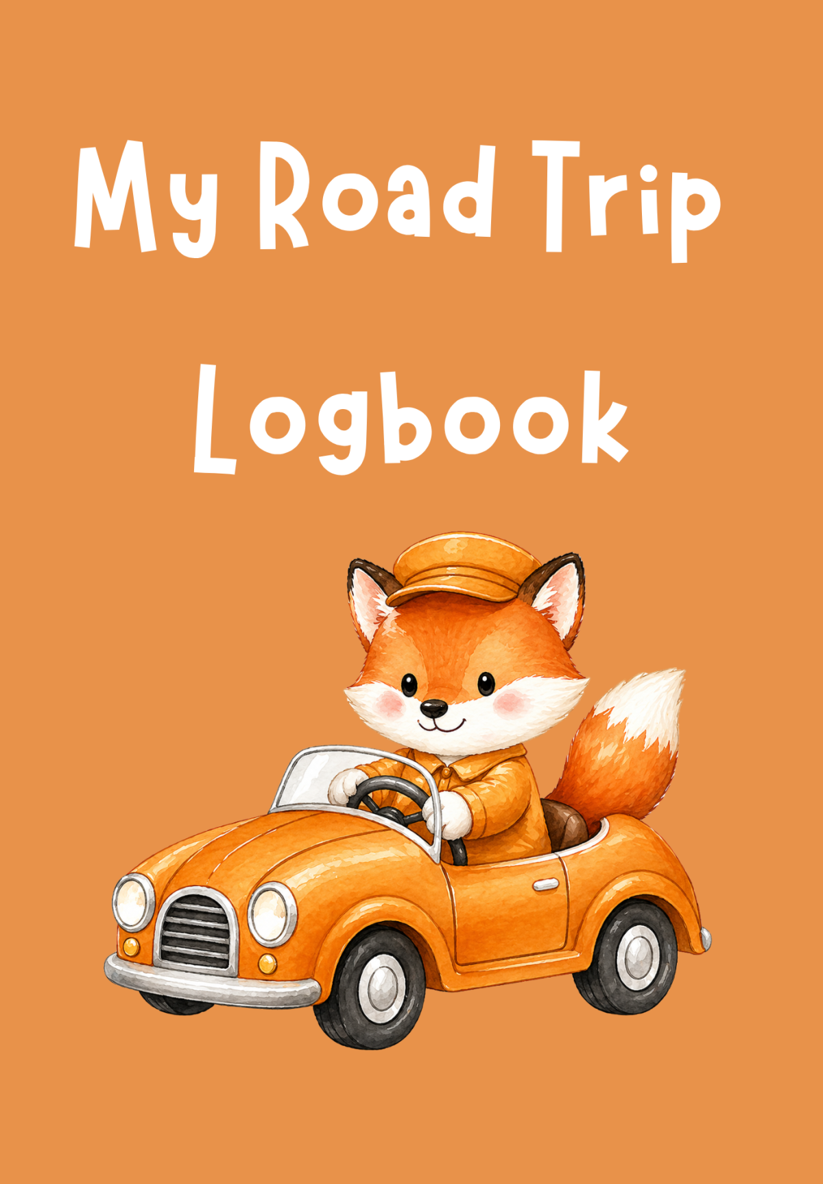 Road Trip Logbook for kids, fox cover