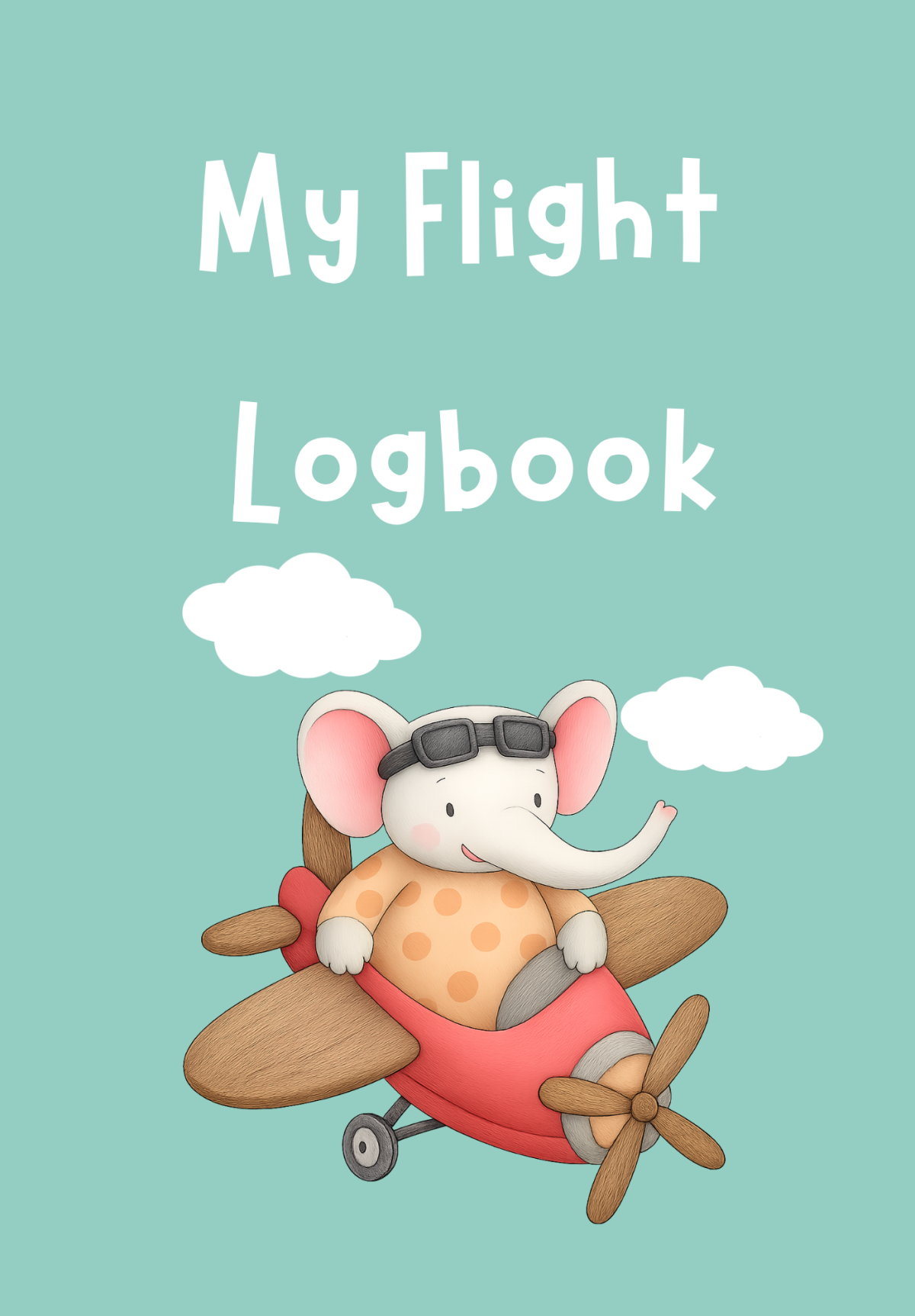 Flight Logbook for kids, elephant cover