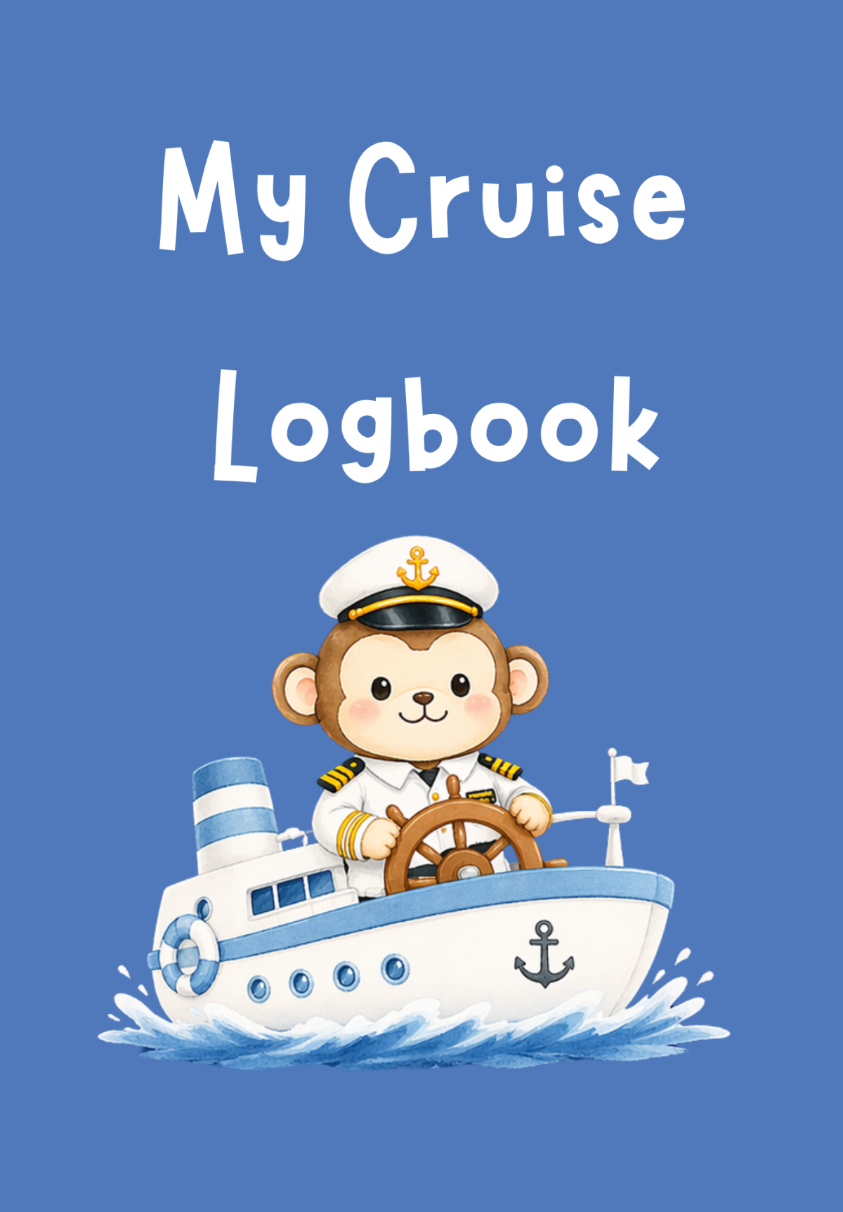 Cruise Logbook for kids, monkey cover