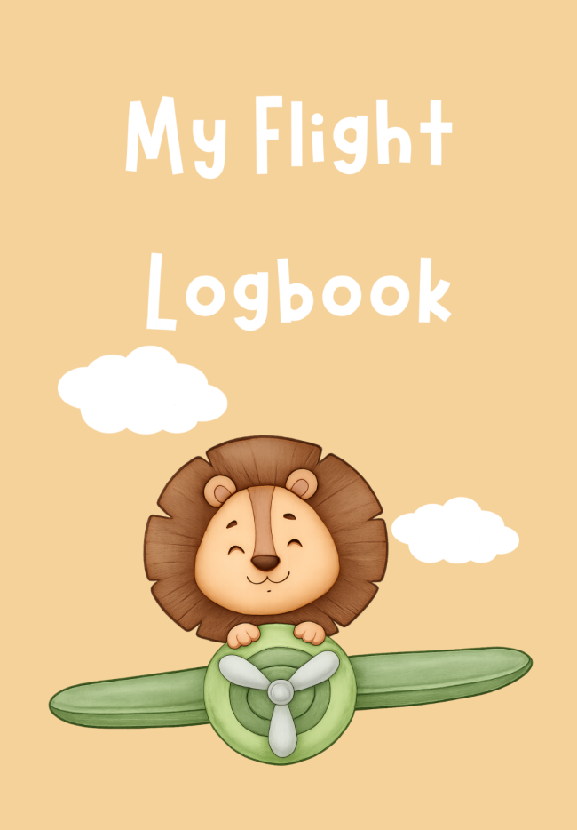 Flight logbook for kids, Lion cover