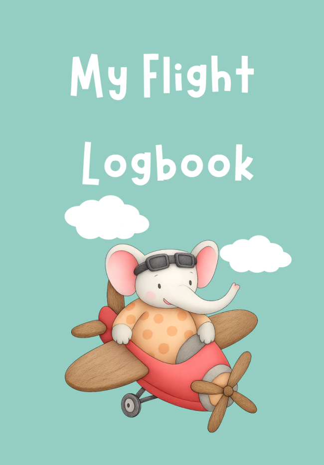 Flight Logbook for kids, Elephant cover