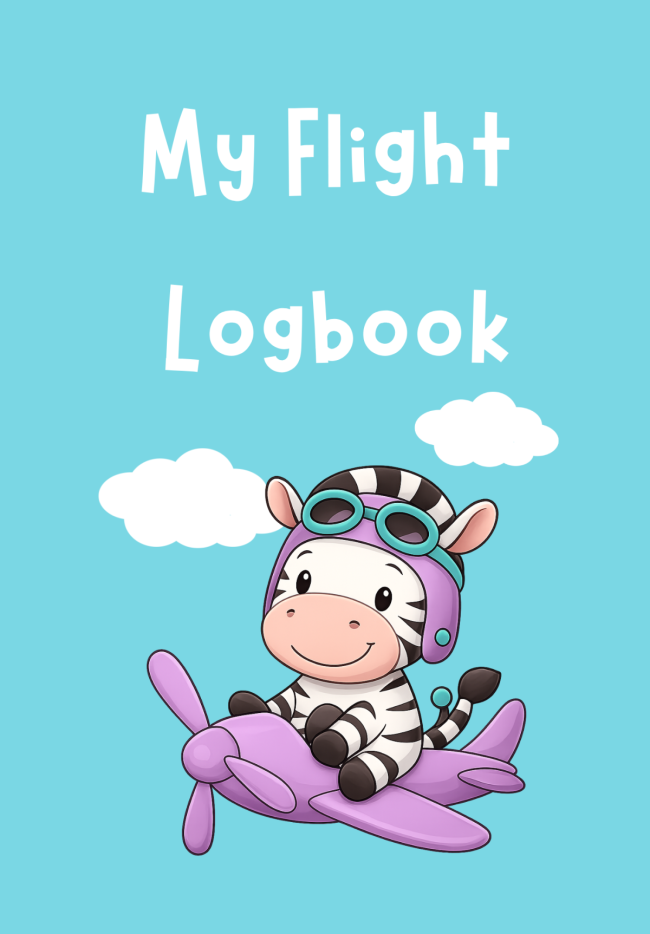 Flight Logbook for kids, Zebra cover