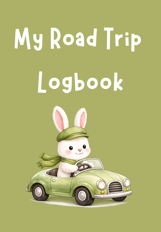 Road Trip Logbook for kids, Bunny cover